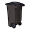 Toter 32 Gal. Brownstone Trash Can with Quiet Wheels and Attached Black Lid ANA32 - alternate 7